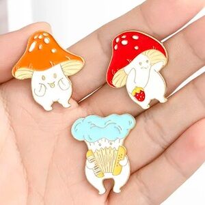 Cute Mushroom Enamel Pins Set